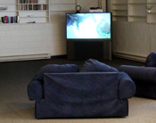 Couch front a TV